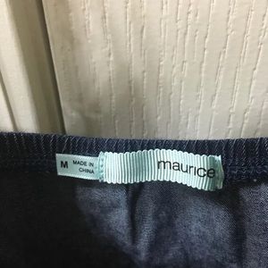 Maurice's denim and lace romper